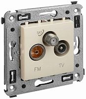 Розетка TV+FM+SAT Оконечная без рамки DKC Avanti 3-м. ванильная дымка картинка